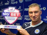 Leicester boss Nigel Pearson with his Manager of the Month award on February 6, 2014