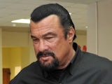 American action movie actor Steven Seagal visits a newly-built sports complex of Sambo-70 prominent wrestling school in Moscow on March 13, 2013