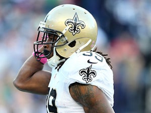 Travaris Cadet #39 of the New Orleans Saints during the game against New England Patriots on October 13, 2013