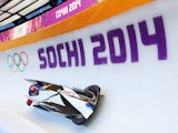 Elana Meyers of United States pilots a bobsleigh practice run ahead of the Sochi 2014 Winter Olympics at the Sanki Sliding Center on February 6, 2014