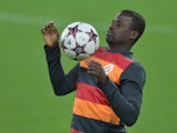 Galatasaray defender Emmanuel Eboue attends a training session on the eve of the Champion's League football match Juventus vs Galatasaray on October 1, 2013
