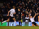 Kieran Richardson of Fulham celebrates scoring their second goal during the Barclays Premier League match between Fulham and Liverpool at Craven Cottage on February 12, 2014