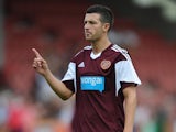 Jason Holt of Hearts during a pre season friendly match between Dunfermline Athletic and Hearts at East End Park on July 13, 2013