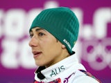 Bronze medalist Lydia Lassila of Australia shows her emotion after the Freestyle Skiing Ladies' Aerials Finals on day seven of the Sochi 2014 Winter Olympics on February 14, 2014
