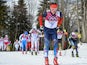 Russia's Maxim Vylegzhanin competes in the Men's Cross-Country Skiing 15km + 15km Skiathlon at the Laura Cross-Country Ski and Biathlon Center during the Sochi Winter Olympics on February 9, 2014