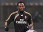 Michael Essien of AC Milan during warms up during the Serie A match between AC Milan and Torino FC at San Siro Stadium on February 1, 2014