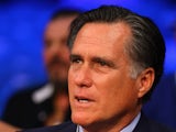 Mitt Romney sits ringside fro the Patrick Hyland and Javier Fortuna WBA interim featherweight title fight at the MGM Grand Garden Arena on December 8, 2012