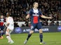 Paris' Swedish forward Zlatan Ibrahimovic reacts after scoring during the French L1 football match between Paris Saint-Germain (PSG) and Valenciennes on February 14, 2014