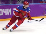 Pavel Datsyuk #13 of Russia skates against Slovenia during the Men's Ice Hockey Preliminary Round Group A game on day six of the Sochi 2014 Winter Olympics at Bolshoy Ice Dome on February 13, 2014