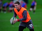 Wales player Rhys Priestland in action during Wales training ahead of saturdays game against Ireland at Vale of Glamorgan on February 4, 2014