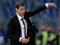 AS Roma French coach Rudi Garcia gestures during their Italian Serie A football match against Sampdoria in Rome's Olympic stadium on February 16, 2014