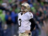 Shayne Graham #3 of the New Orleans Saints reacts against Seattle Seahawks on January 11, 2014