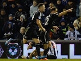 Chelsea's Serbian defender Branislav Ivanovic celebrates scoring the opening goal past West Bromwich Albion's English goalkeeper Ben Foster during the English Premier League football match between West Bromwich Albion and Chelsea at The Hawthorns in West 