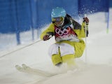 Kazakhstan's Yulia Galysheva competes during the Women's Freestyle Skiing Moguls finals at the Rosa Khutor Extreme Park during the Sochi Winter Olympics on February 8, 2014