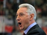 Russia's coach Zinetula Bilyaletdinov reacts during the match Czech Republic vs Russia of the Czech Hockey Games in Brno, Czech Republic on April 28, 2013