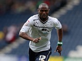 Preston North End's Akpo Sodje in action against MK Dons during their League One match on October 14, 2012