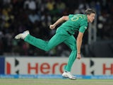 Albie Morkel of South Africa bowls during the ICC World Twenty20 2012 Super Eights Group 2 match between South Africa and India at R. Premadasa Stadium on October 2, 2012