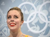 US Ashley Wagner reacts in the kiss and cry zone during the Women's Figure Skating Free Program at the Iceberg Skating Palace during the Sochi Winter Olympics on February 20, 2014