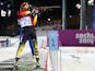 Evi Sachenbacher-Stehle of Germany competes in the Women's 12.5 km Mass Start during day ten of the Sochi 2014 Winter Olympics at Laura Cross-country Ski & Biathlon Center on February 17, 2014