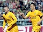 Marko Jankovic of Hellas Verona FC celebrates after scoring a goal during the Serie A match between AS Livorno Calcio and Hellas Verona FC at Stadio Armando Picchi on February 23, 2014