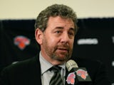 James L. Dolan speaks to the media at a press conference to announce Mike Woodson as the interim head coach of the New York Knicks following the resignation of Mike D'Antoni at Madison Square Garden on March 14, 2012