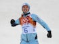Norway's gold medalist Joergen Graabak celebrates during the Nordic Combined Individual LH on February 18, 2014