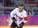 Jonathan Toews #16 of Canada skates during warmups prior to the Men's Ice Hockey Quarterfinal Playoff against Latvia on Day 12 of the 2014 Sochi Winter Olympics at Bolshoy Ice Dome on February 19, 2014