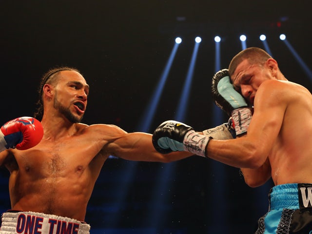 Keith Thurman and Jesus Soto Karass during their WBA Interim Welterweight title bout at Alamodome on December 14, 2013