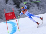 Austria's Marcel Hirscher competes during the Men's Alpine Skiing Giant Slalom Run 1 at the Rosa Khutor Alpine Center during the Sochi Winter Olympics on February 19, 2014