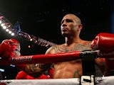 Miguel Cotto reacts to winning a Super Welterweight bout against Delvin Rodriguez at Amway Center on October 5, 2013