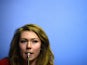 US skier Mikaela Shiffrin speaks during a press conference at the Gorki press center in Rosa Khutor during the Sochi Winter Olympics on February 15, 2014