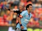 Alessandro Del Piero of Sydney Fc celebrates after scoring from the penalty spot during the round 20 A-League match between Newcastle Jets v Sydney FC at Hunter Stadium on February 22, 2014