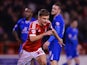 Jamie Paterson of Notts Forest celebrates scoring to make it 1-1 during the Sky Bet Championship match between Nottingham Forest and Leicester City at the City Ground on February 19, 2014