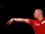 Tony Eccles in action during day two in the 2011 Ladbrokes.com World Darts Championship at Alexandra Palace on December 17, 2010 