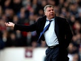 West Ham manager Sam Allardyce reacts during the Barclays Premier League match between West Ham and Southampton at Boleyn Ground on February 22, 2014