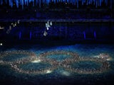 Dancers reenact the Opening Ceremony ring failure during the 2014 Sochi Winter Olympics Closing Ceremony at Fisht Olympic Stadium on February 23, 2014