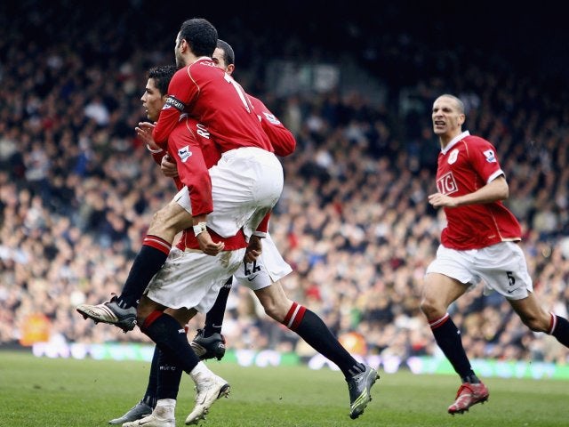 Cristiano Ronaldo celebrates his late winner for Manchester United at Fulham on February 24, 2007.