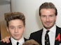 David and Brooklyn Beckham attending the World premiere of 'The Class of 92' at Odeon West End on December 1, 2013