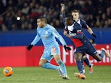 Marseille's French forward Dimitri Payet (L) vies with Paris' French midfielder Blaise Matuidi during the French L1 football match on March 2, 2014