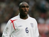 Sol Campbell of England in action during the World Cup 2006 Group 6 qualifying match between England and Austria at Old Trafford on October 8, 2005