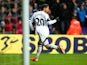Jonathan de Guzman of Swansea City celebrates scoring the opening goal during the Barclays Premier League match between Swansea City and Crystal Palace at Liberty Stadium on March 2, 2014
