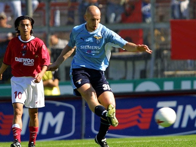 Jaap Stam in action for Lazio on September 08, 2001.