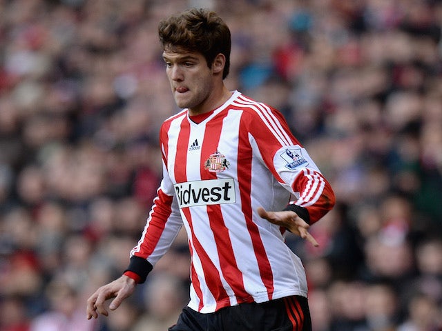 Marcos Alonso of Sunderland in action during the Premier League match between Sunderland and Hull City at Stadium of Light on February 8, 2014