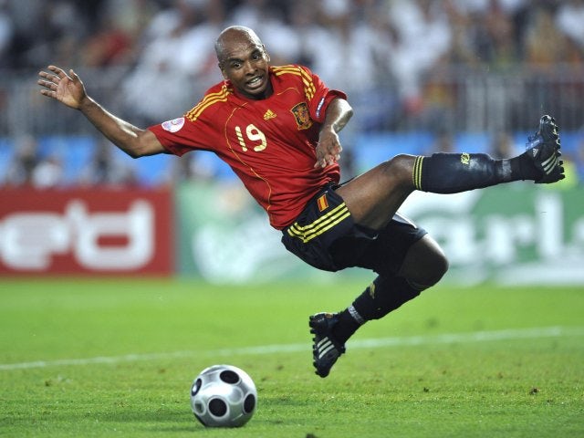 Marcos Senna in action for Spain on June 29, 2008.
