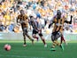 Hull's Sone Aluko misses a penalty against Sunderland during their FA Cup quarter-final match on March 9, 2014