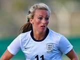 Toni Duggan of England runs with the ball during the friendly match between England and Norway at la Manga Club on January 17, 2014