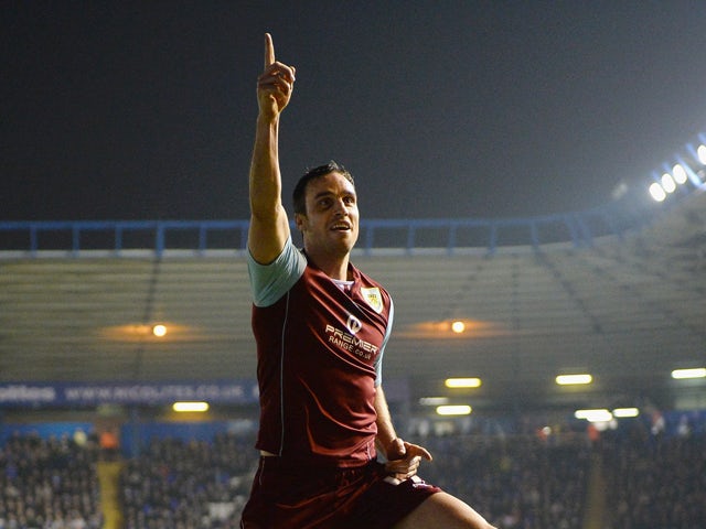 Michael Duff of Burnley celebrates scoring the second goal during the Sky Bet Championship match between Birmingham City and Burnley at St Andrews on March 12, 2014
