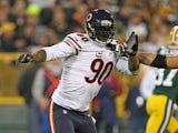 Julius Peppers #90 of the Chicago Bears rushes against the Green Bay Packers at Lambeau Field on November 4, 2013