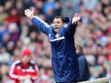 Sunderland manager Gus Poyet gestures during the Barclays Premier League match between Sunderland and Crystal Palace at The Stadium of Light on March 15, 2014