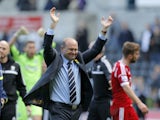West Bromwich Albion manager Pepe Mel celebrates his sides victory during the Barclays Premier League match between Swansea City and West Bromwich Albion at The Liberty Stadium on March 15, 2014
